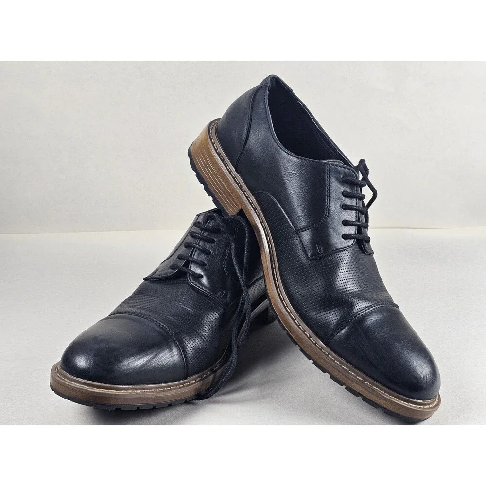 Perry Ellis Portfolio Grand Black Dress Shoes Men's Size 10